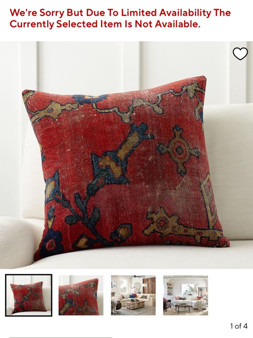 Pottery Barn Dara Velvet Pillow Cover brick red
